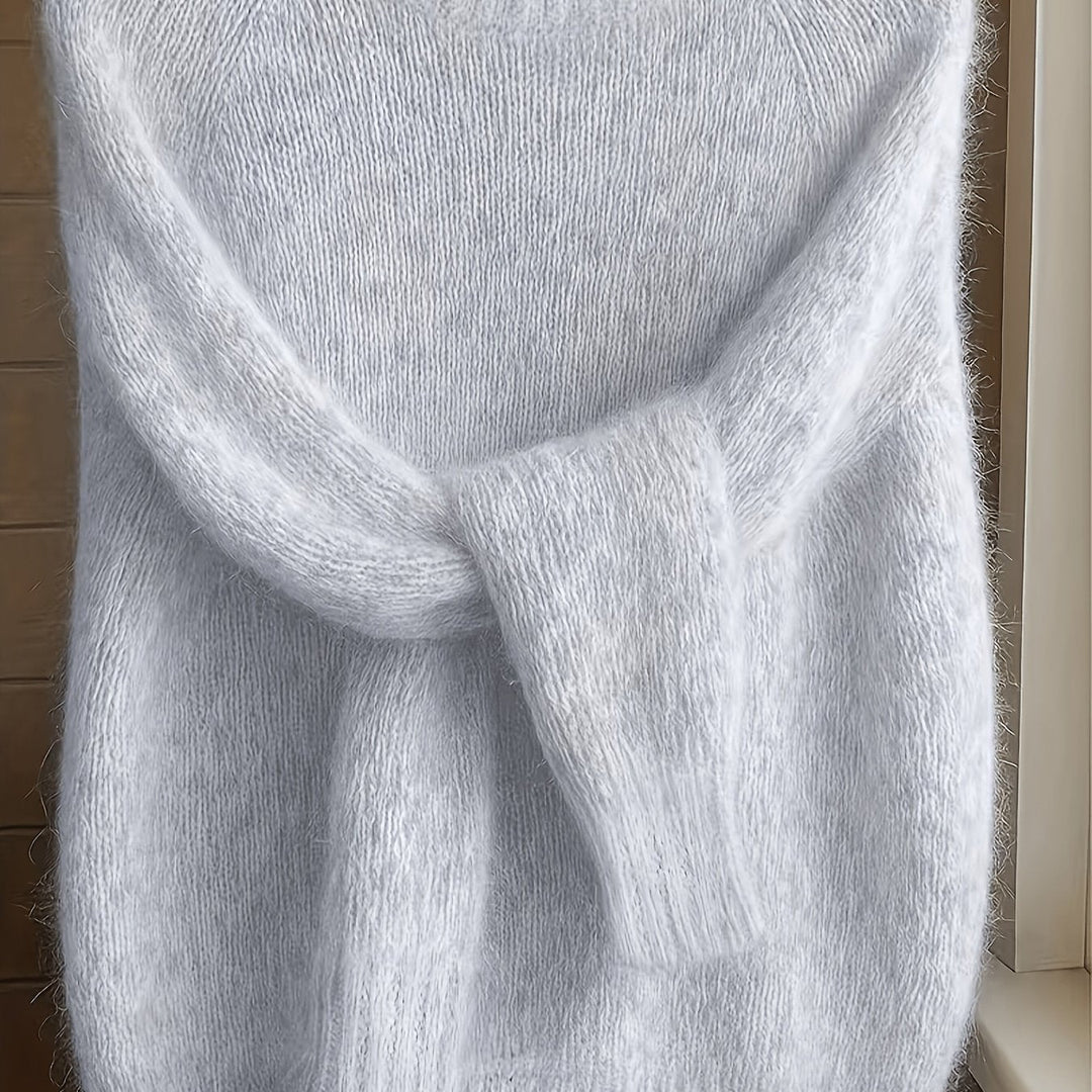 Vordis | Damen Flauschiger Oversize Strickpullover - Pink - Image 9