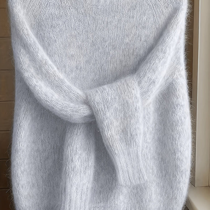 Vordis | Damen Flauschiger Oversize Strickpullover - Pink - Image 9