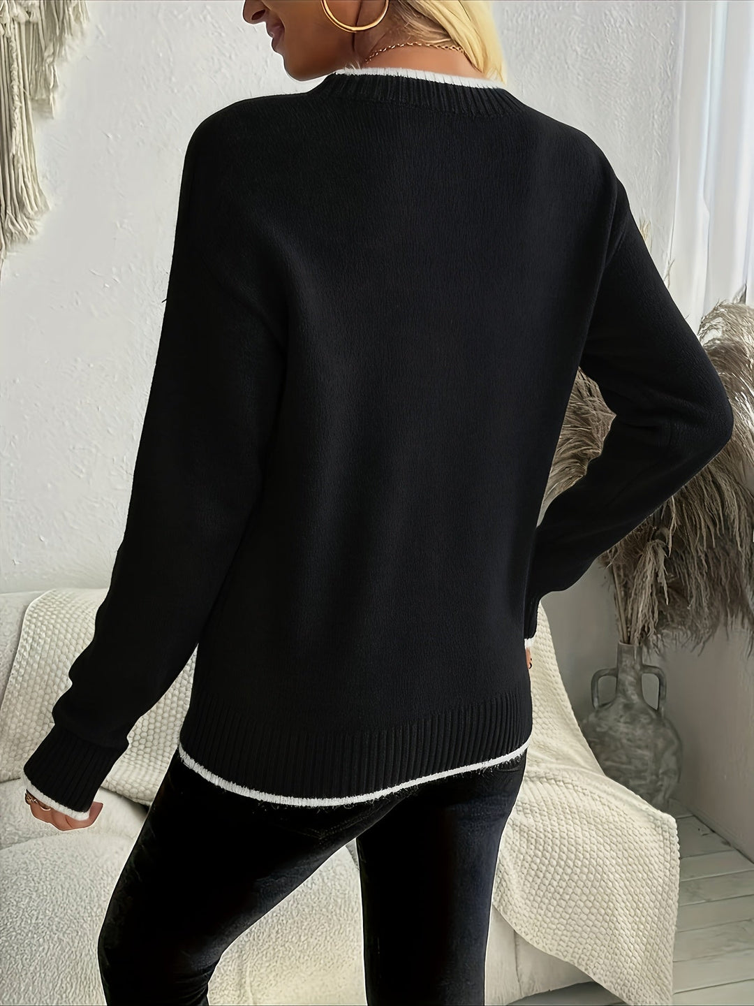 Vordis | Damen Weihnachtspullover mit Schneeflocken-Muster - Burgundy - Image 7