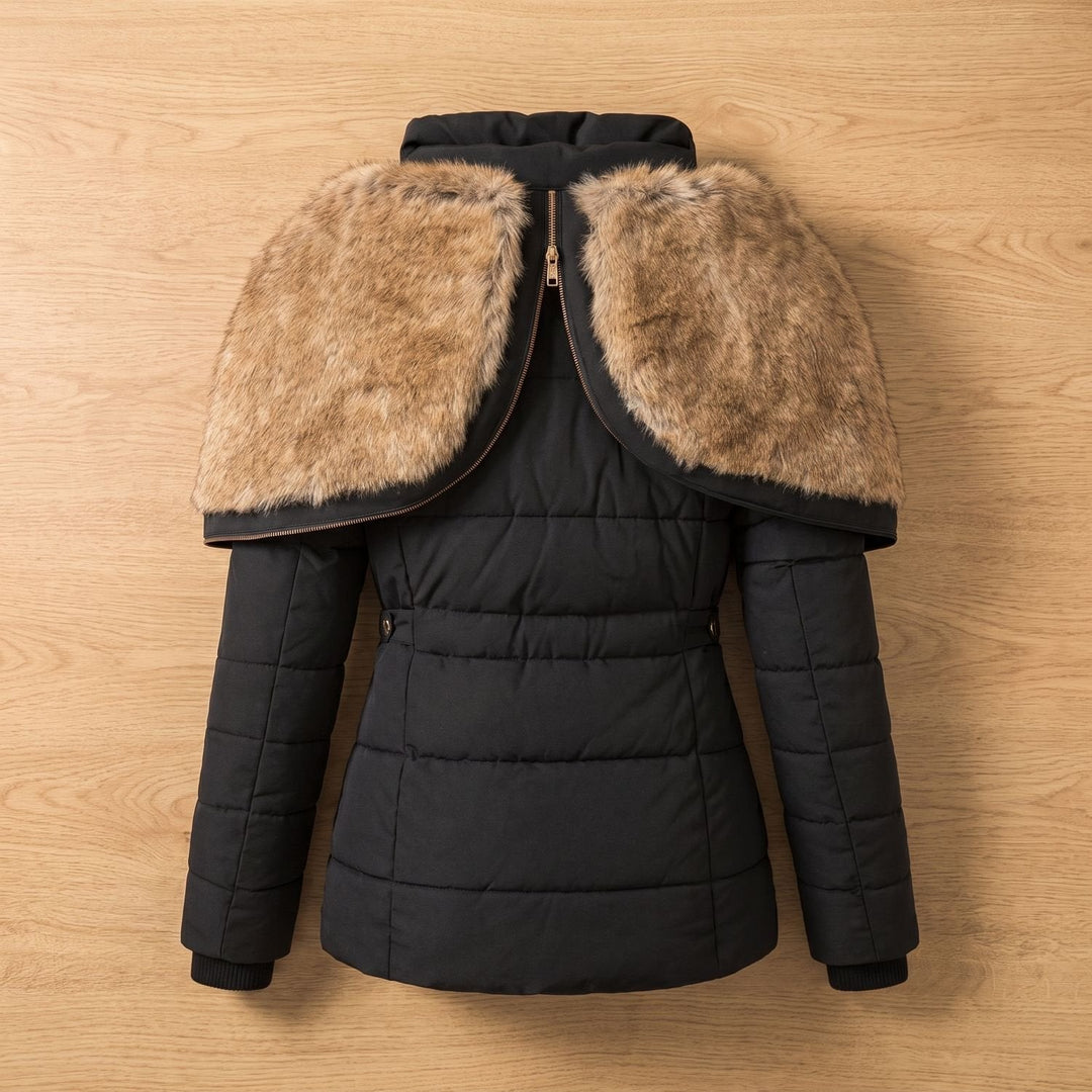 Vordkaine | Damen Winterjacke Gesteppt mit Kapuze - Black - Image 2
