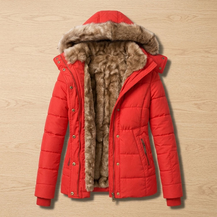 Vordkaine | Damen Winterjacke Gesteppt mit Kapuze - Black - Image 4