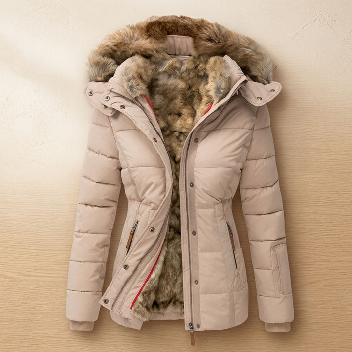 Vordkaine | Damen Winterjacke Gesteppt mit Kapuze - Black - Image 7