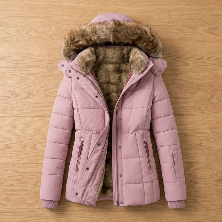Vordkaine | Damen Winterjacke Gesteppt mit Kapuze - Black - Image 8