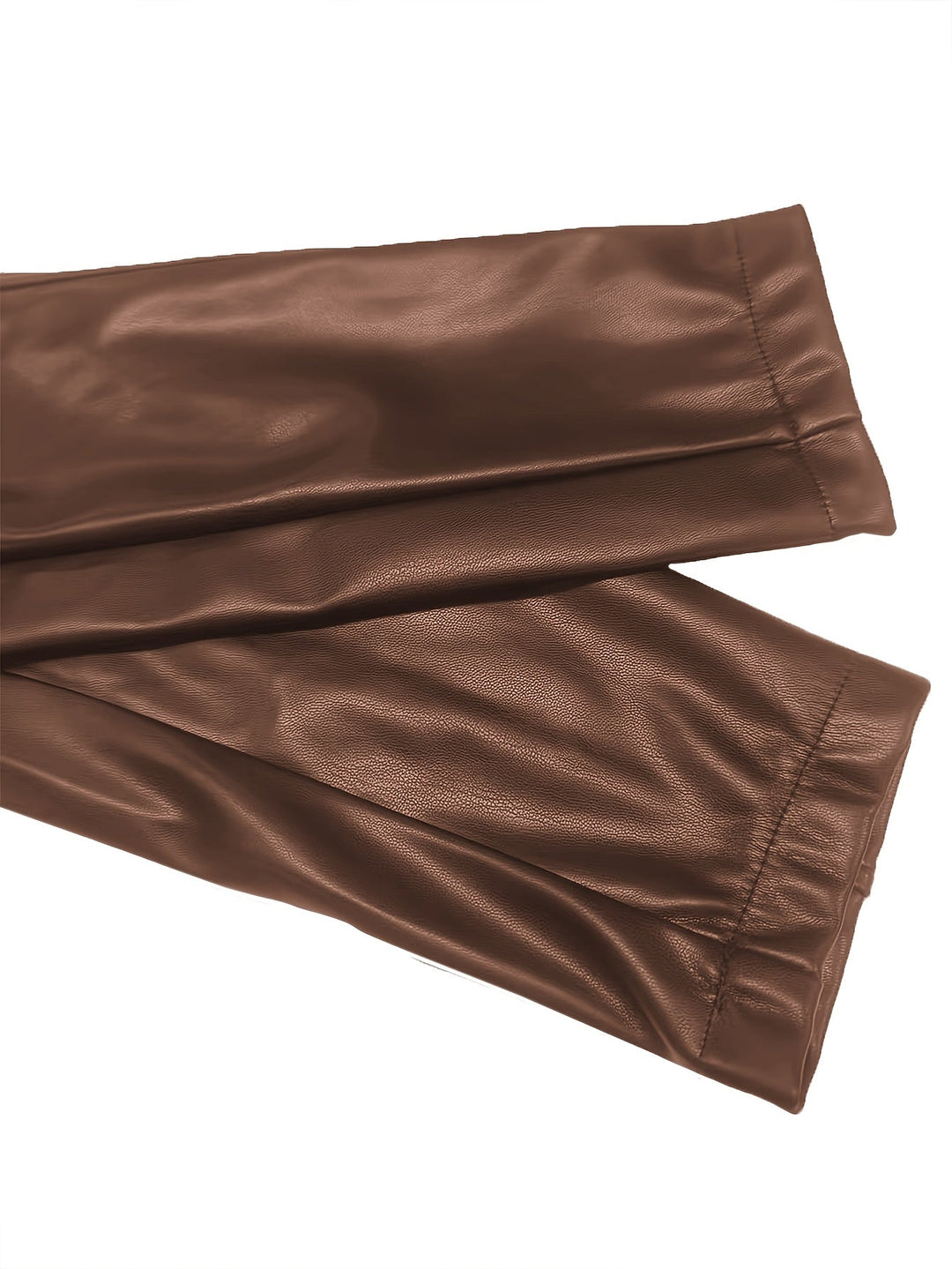 Vordvaine | Damen Kunstleder Jacke Cropped Fit - Brown - Image 6