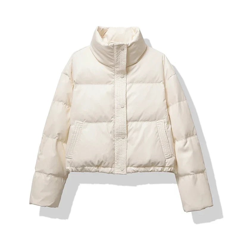 Vordvaine | Damen Winterjacke Gesteppte Kunstlederjacke - Image 4