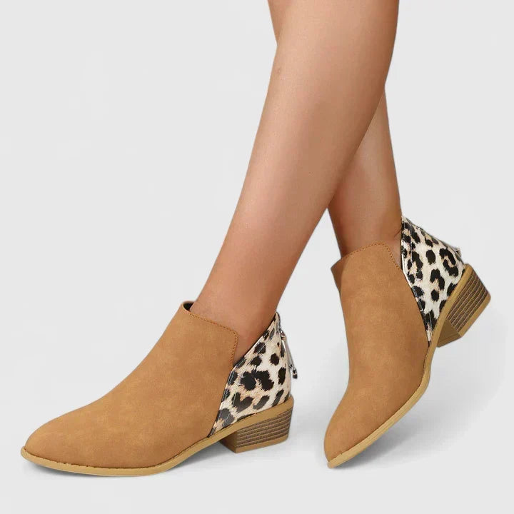 Vordwyn | Damen Stiefeletten Leopardenmuster Blockabsatz - Image 2
