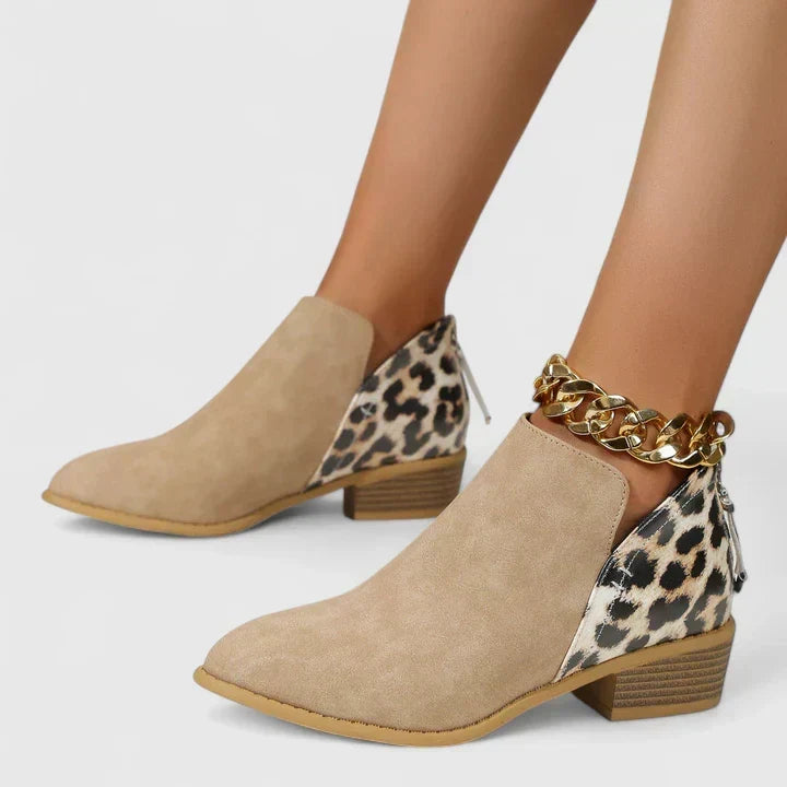 Vordwyn | Damen Stiefeletten Leopardenmuster Blockabsatz - Image 4