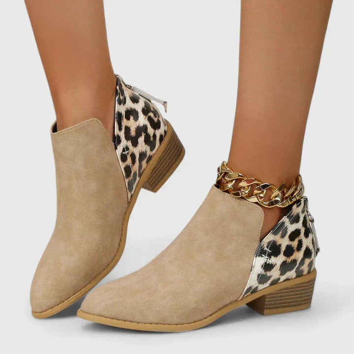 Vordwyn | Damen Stiefeletten Leopardenmuster Blockabsatz - Image 5