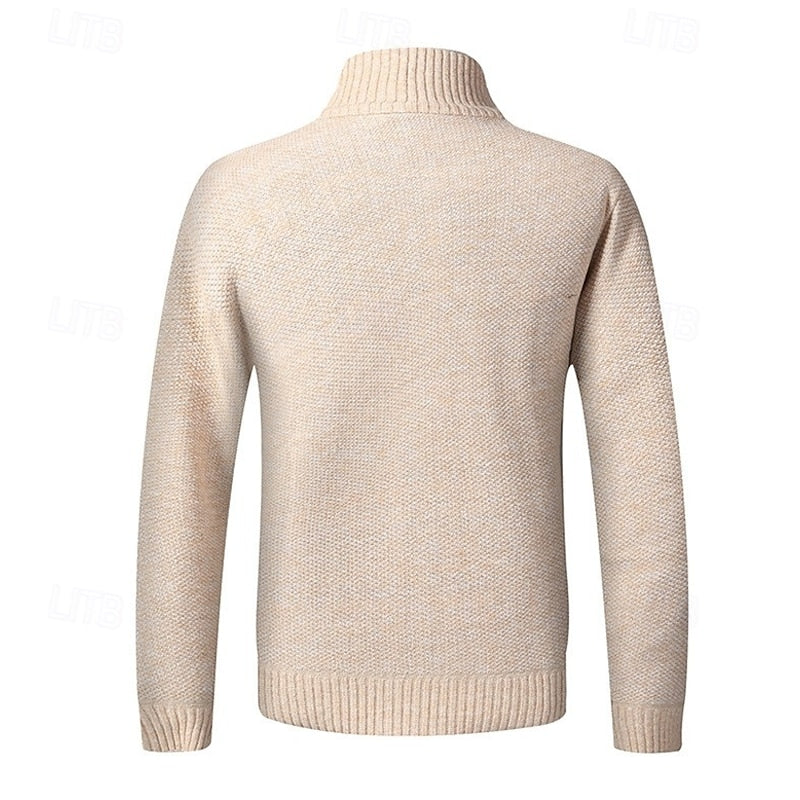 Walfried | Herren Strickjacke Reißverschluss Stehkragen - Grey - Image 4