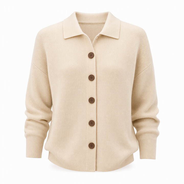 Wilvarne | Damen Strickjacke mit Umlegekragen - Orange - Image 5