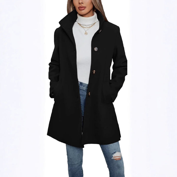Wilvorna | Damen Wintermantel mit Stehkragen - Brown - Image 6
