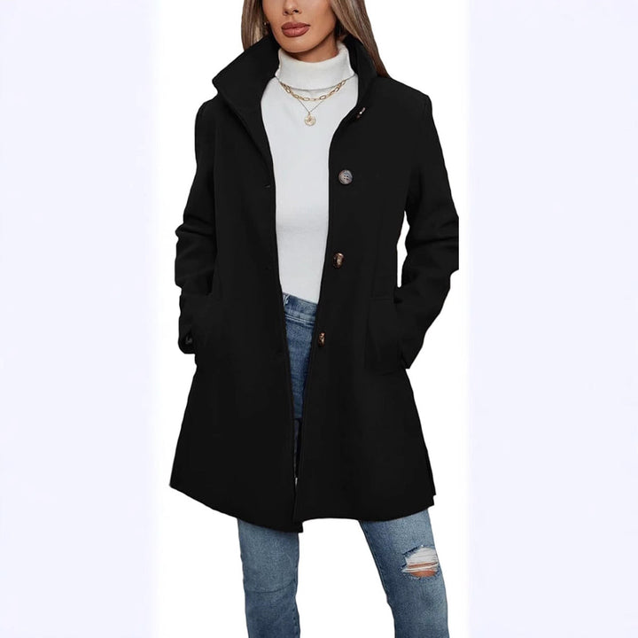 Wilvorna | Damen Wintermantel mit Stehkragen - Brown - Image 9
