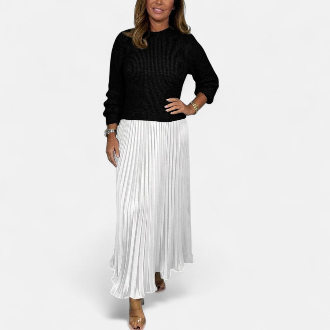 Wrenilda | Damen Pulloverkleid Plissee Maxi - Image 10