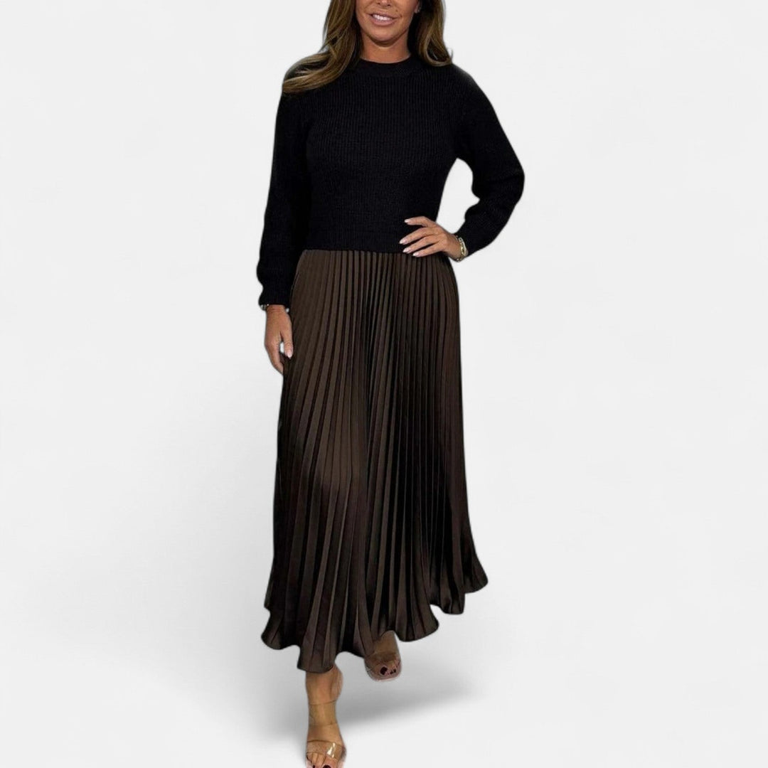 Wrenilda | Damen Pulloverkleid Plissee Maxi - Image 11