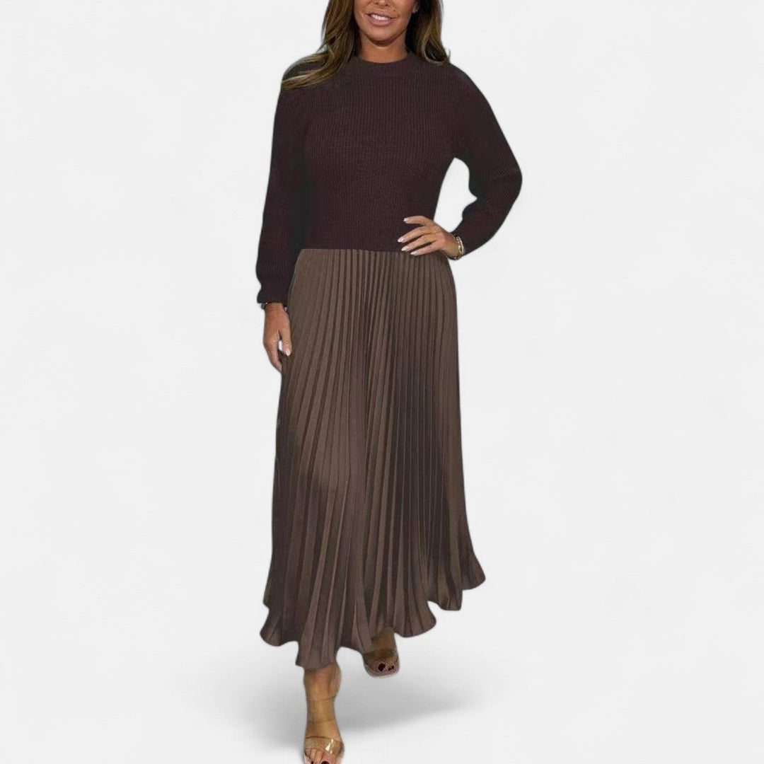 Wrenilda | Damen Pulloverkleid Plissee Maxi - Image 12