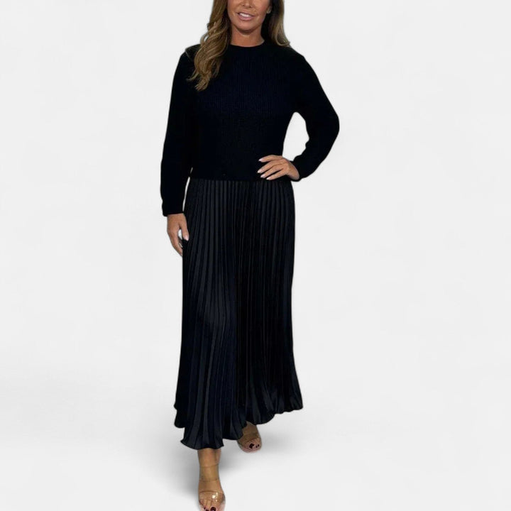 Wrenilda | Damen Pulloverkleid Plissee Maxi - Image 5