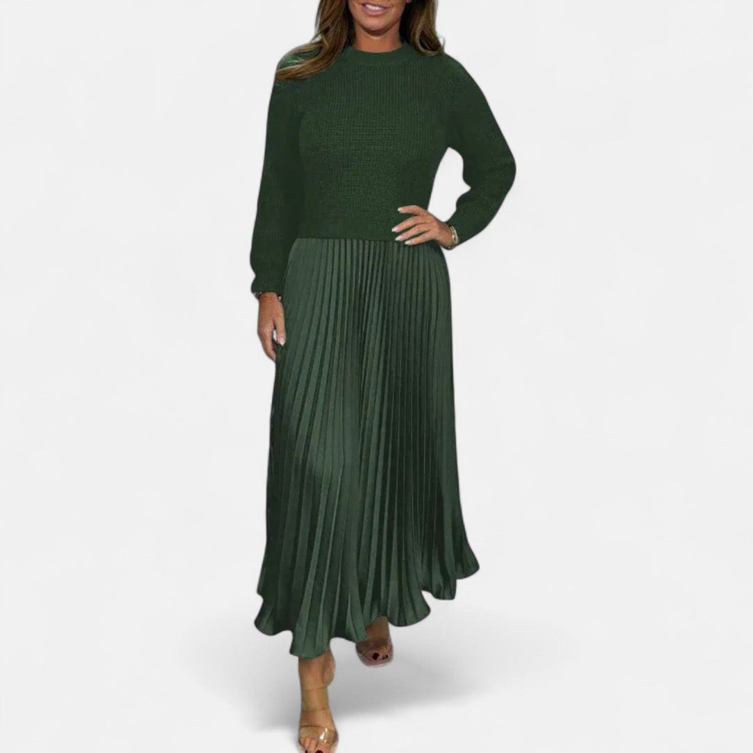 Wrenilda | Damen Pulloverkleid Plissee Maxi - Image 7