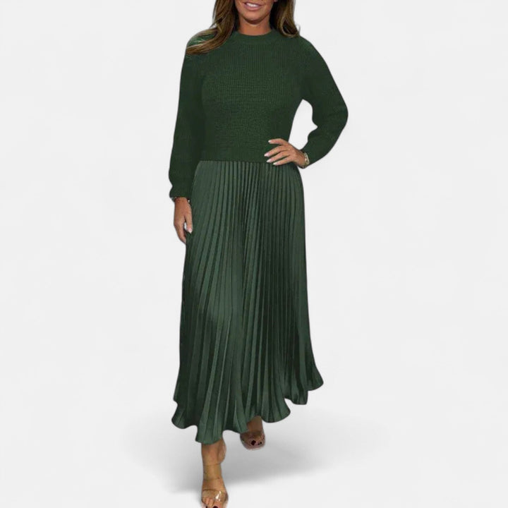 Wrenilda | Damen Pulloverkleid Plissee Maxi - Image 7