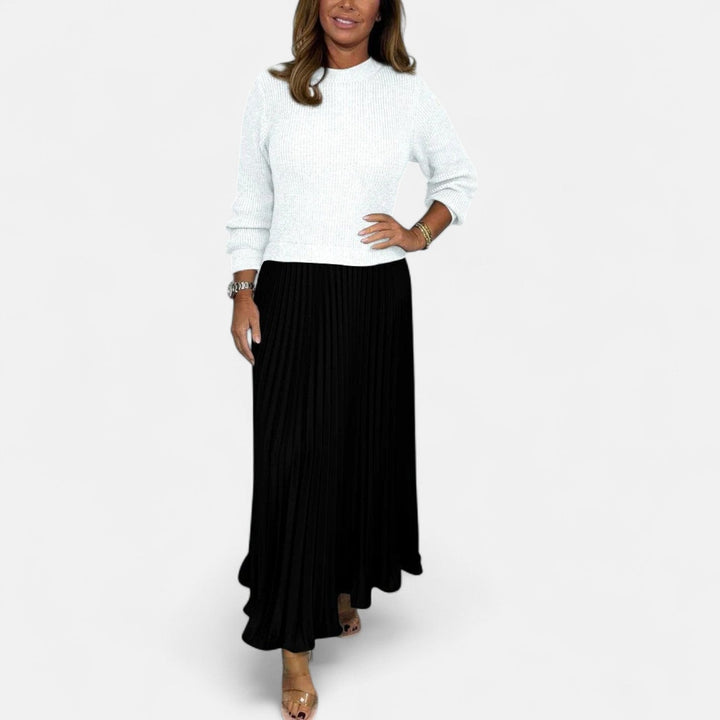 Wrenilda | Damen Pulloverkleid Plissee Maxi - Image 8