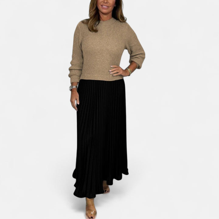 Wrenilda | Damen Pulloverkleid Plissee Maxi - Image 9