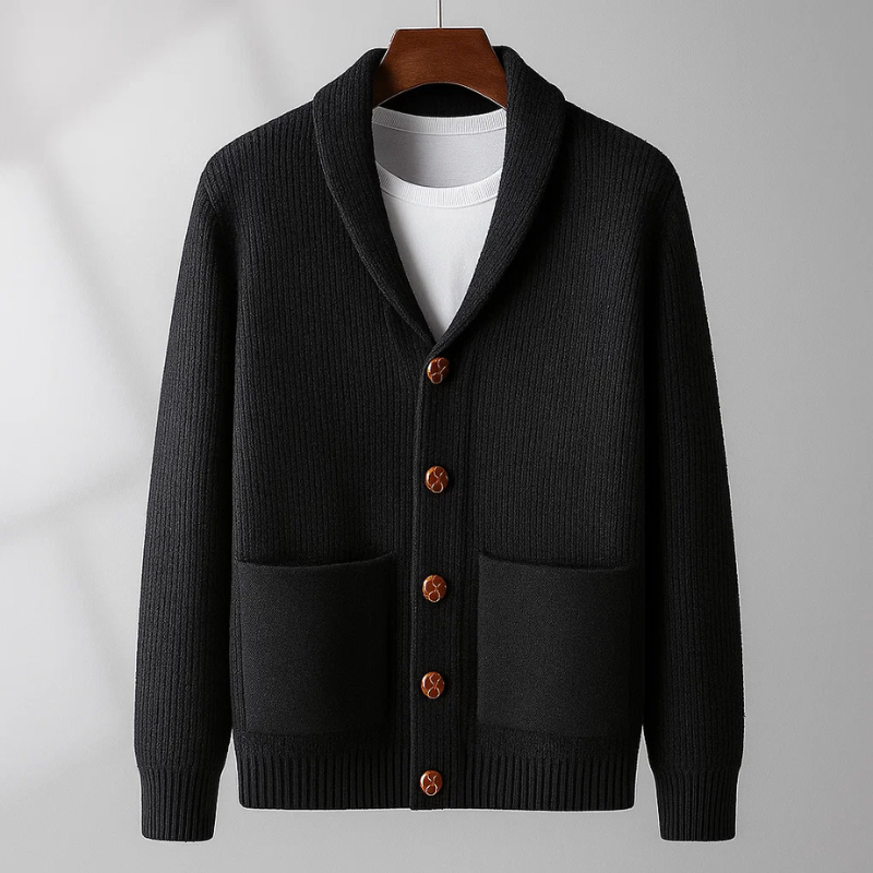 Wulfand | Herren Strickjacke Schalkragen - Light Blue - Image 4