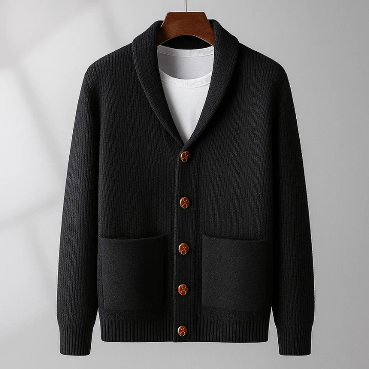 Wulfand | Herren Strickjacke Schalkragen - Light Blue - Image 4