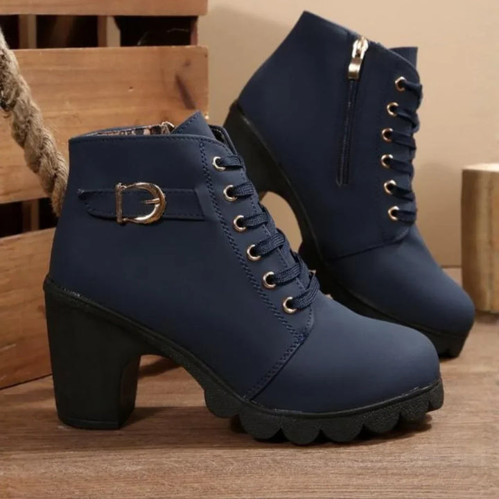Wulfbera | Damen Schnürstiefelette mit Blockabsatz - Image 4
