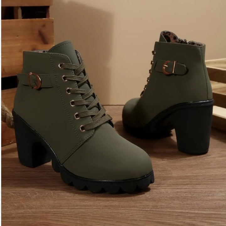 Wulfbera | Damen Schnürstiefelette mit Blockabsatz - Image 5