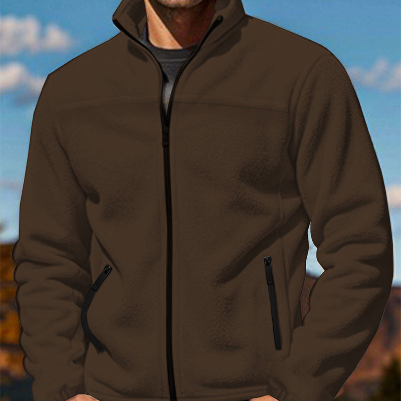 Wulfgar | Herren Übergangsjacke Fleece Stehkragen - Brown - Image 7