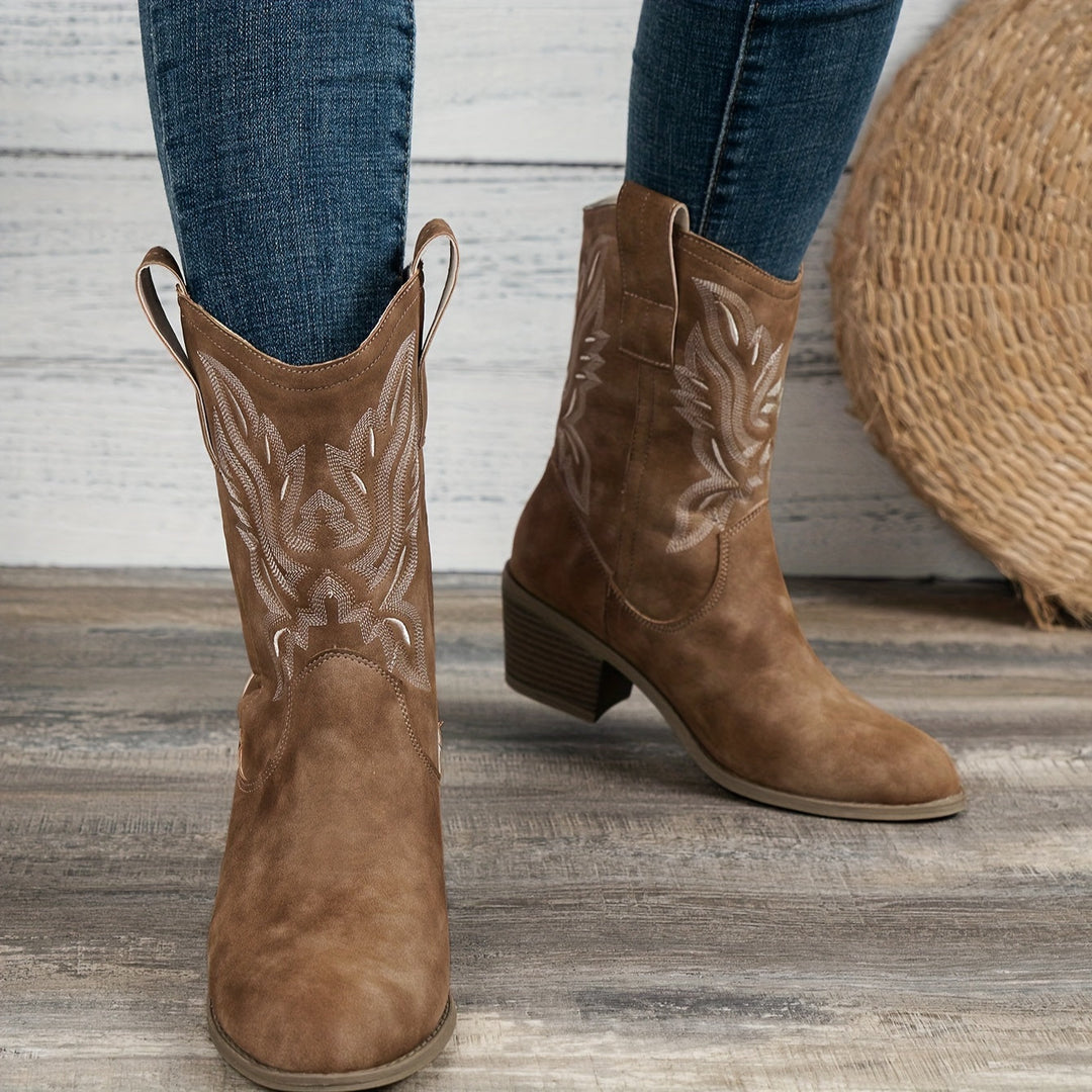 Wulfharde | Damen Western Stiefel Blockabsatz - Camel - Image 13