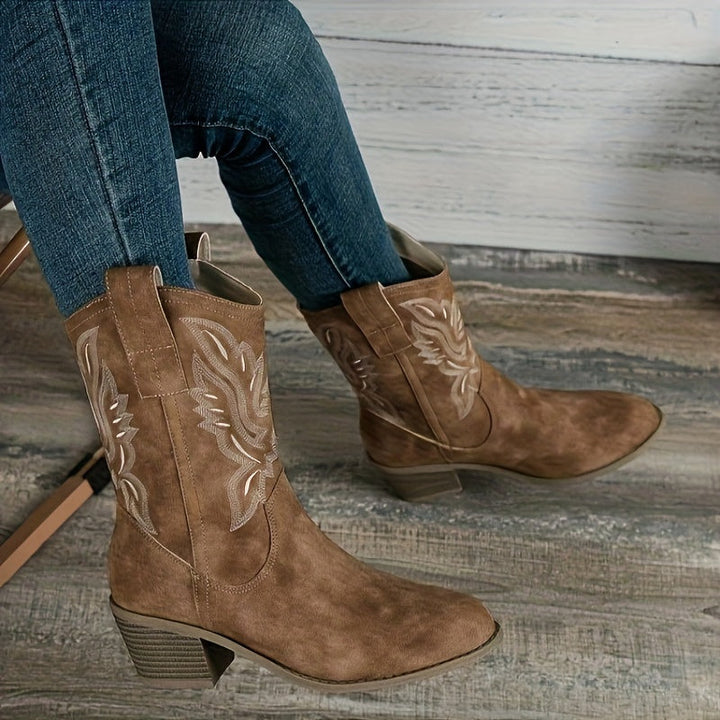 Wulfharde | Damen Western Stiefel Blockabsatz - Camel - Image 3
