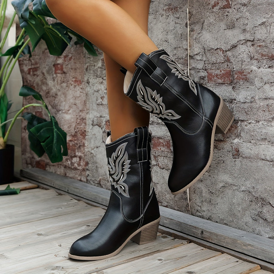 Wulfharde | Damen Western Stiefel Blockabsatz - Camel - Image 6