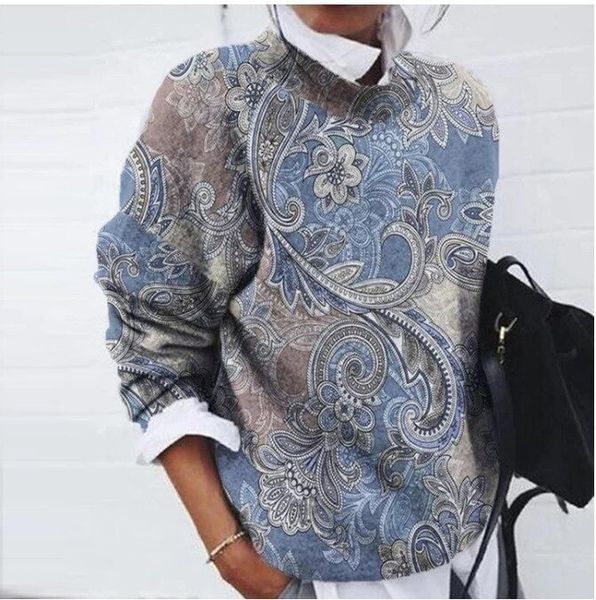 Wulfina | Damen Pullover Paisley-Muster Relaxed Fit - Image 2