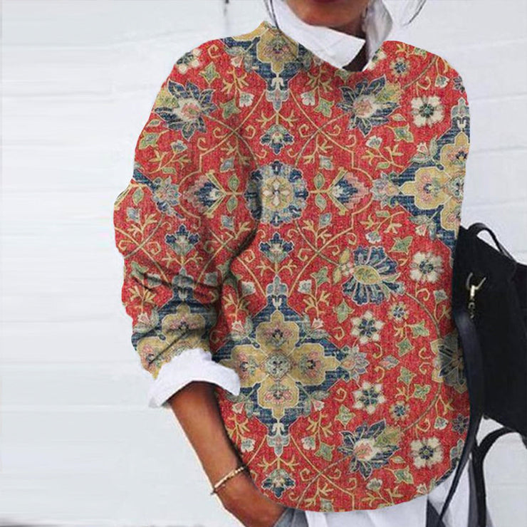 Wulfina | Damen Pullover Paisley-Muster Relaxed Fit - Image 3