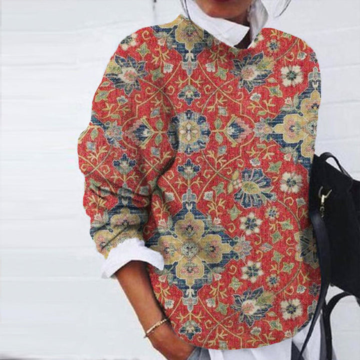 Wulfina | Damen Pullover Paisley-Muster Relaxed Fit - Image 3