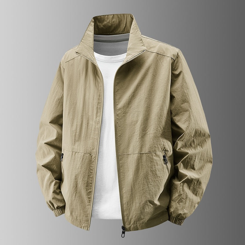 Wulfran | Herren Übergangsjacke Stehkragen Leicht - Khaki - Image 1