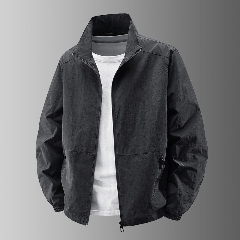 Wulfran | Herren Übergangsjacke Stehkragen Leicht - Khaki - Image 2
