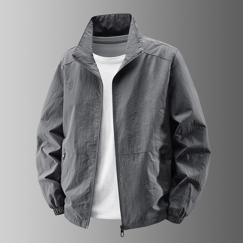 Wulfran | Herren Übergangsjacke Stehkragen Leicht - Khaki - Image 3