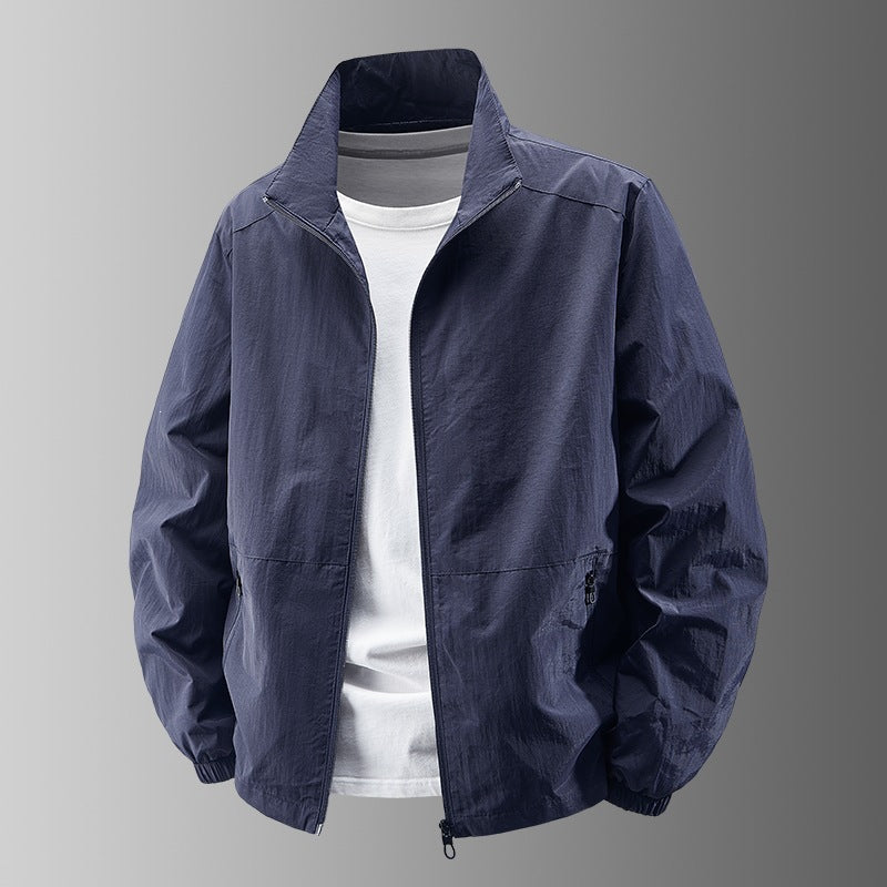 Wulfran | Herren Übergangsjacke Stehkragen Leicht - Khaki - Image 4