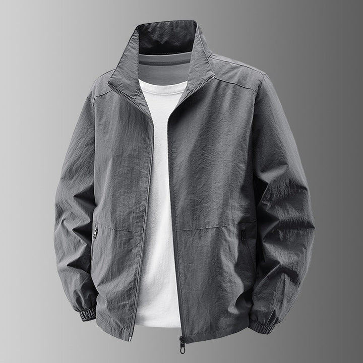Wulfran | Herren Übergangsjacke Stehkragen Leicht - Khaki - Image 7