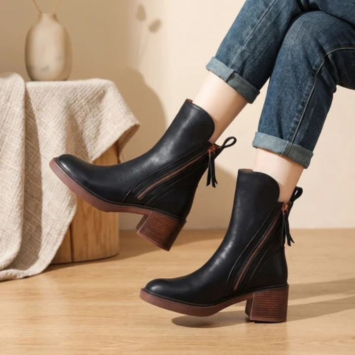 Zelvind | Damen Winterstiefel Blockabsatz Leder - Image 3