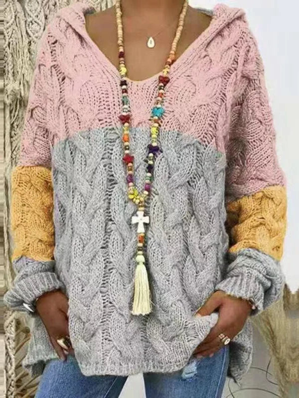 Zelvona | Damen Strickpullover mit Kapuze - Image 2