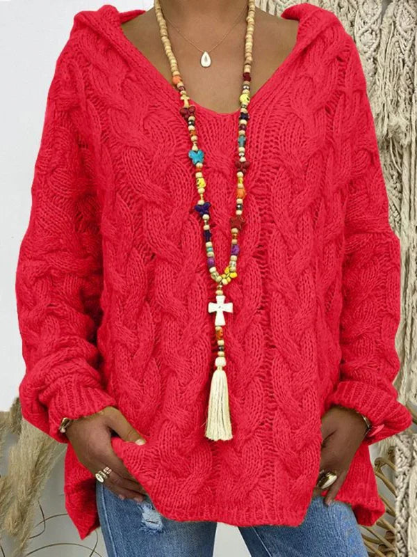 Zelvona | Damen Strickpullover mit Kapuze - Image 5