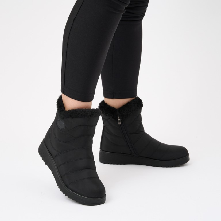 Zolvira | Damen Winterschuhe Gefütterte Stiefelette - Black - Image 4
